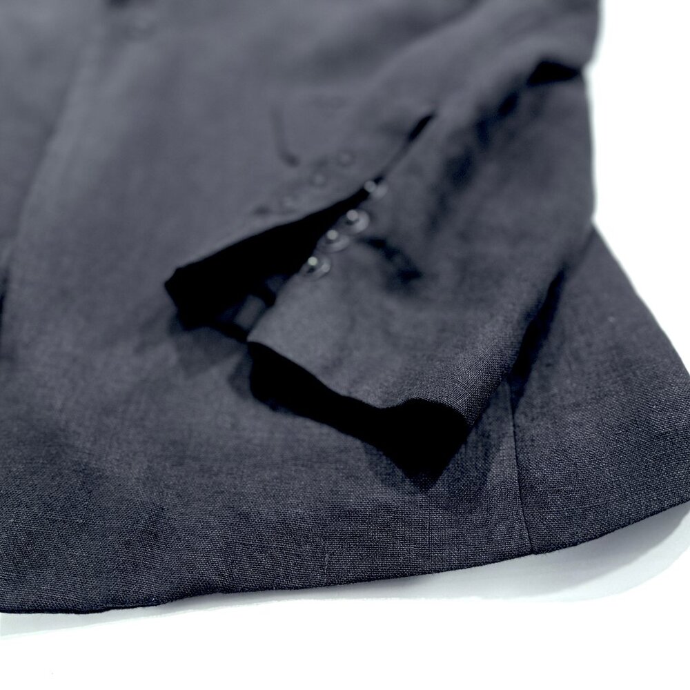 By Tomoaki Okaniwa  - The Viridi-anne Black Linen Men's Jacket, Japanese Size 3 - Picture 3 of 16